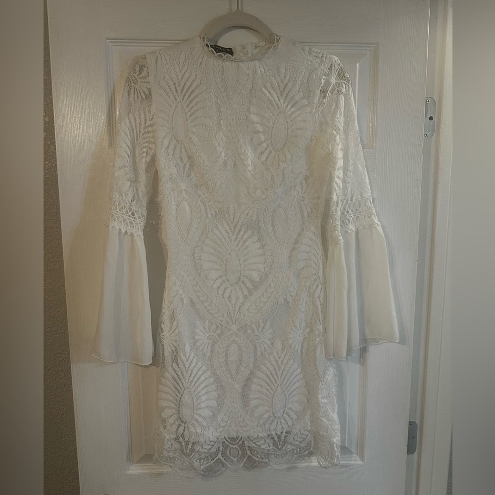 SHEIN White Lace Western Dress